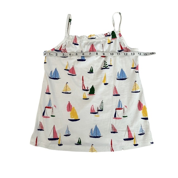 Hanna Andersson Ecru Sailboat Tank with Keyhole and Ribbon Bow, 120 6-7 - Picture 3 of 7